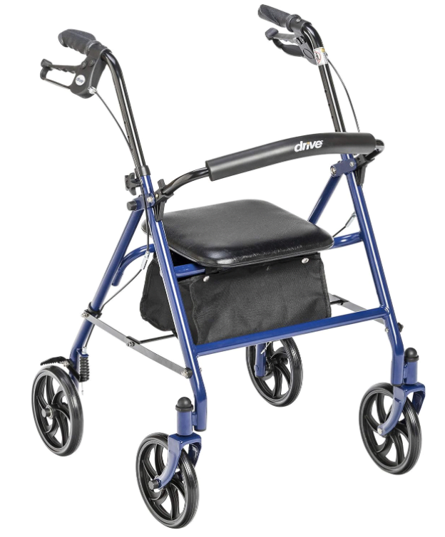 Drive Walker with Seat - #2. Drive Medical 10257BL-1 4 Wheel Rollator Walker With Seat