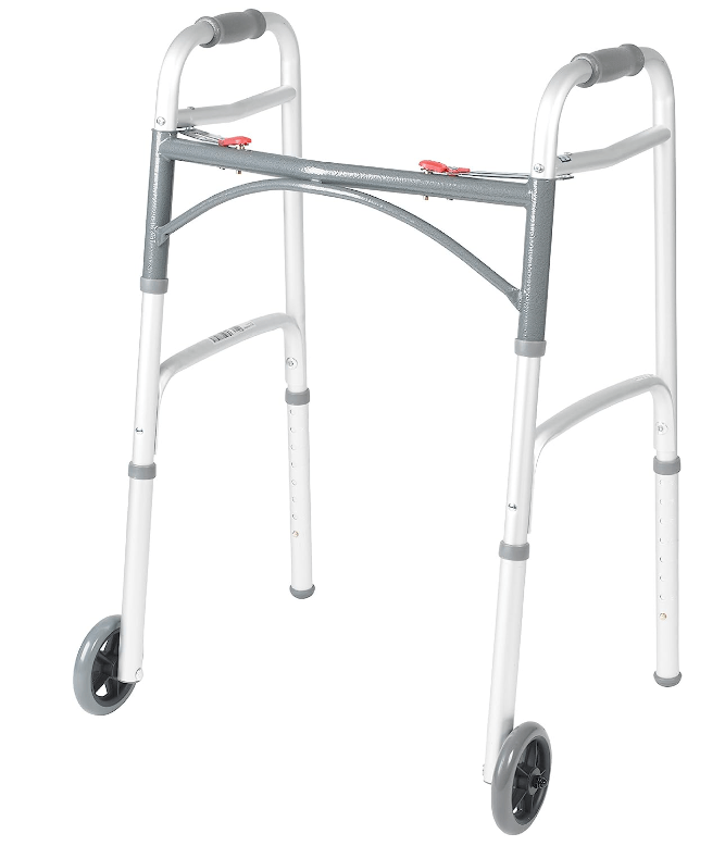 Best Walkers for Seniors on a Budget: #1. Drive Medical 10210-1 2-Button Folding Walker with Wheels