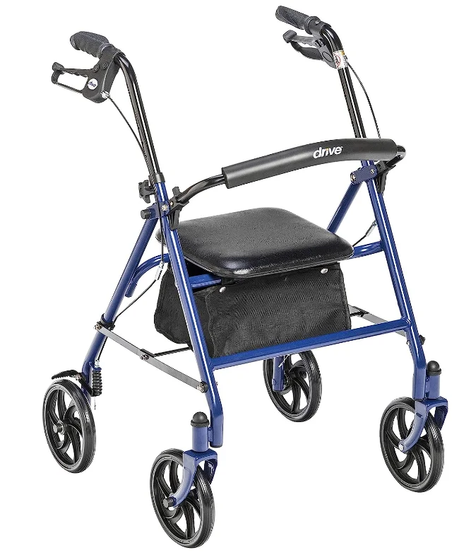 Best Walkers for Seniors on a Budget: #2. Drive Medical 10257BL-1 4 Wheel Rollator Walker With Seat, Steel Rolling Walker