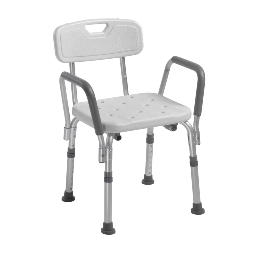 Best Shower Chairs for Seniors: #2. Drive Medical Knock Down Bath Bench with Back and Padded Arms
