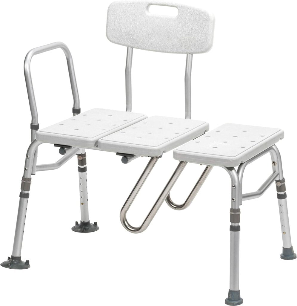 Best Shower Chairs for Seniors: #6. Drive Medical Splash Defense Shower Bathtub Transfer Bench with Curtain Guard